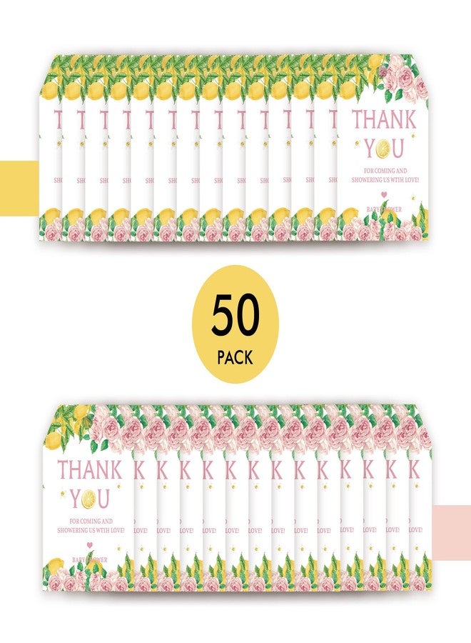 FORSHEEP 50pcs Lemon Thank You Tags, Lemon Gift Tag with String for Wedding Party, Thank You Paper Tags for Lemon Bridal Shower/Lemon Birthday Party Favors - Image 3
